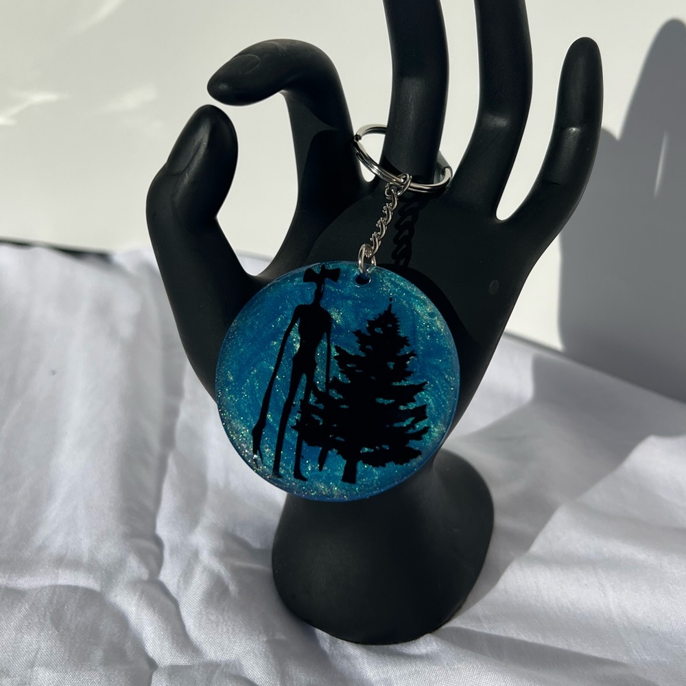 Handmade Siren Head Keychain, Blue